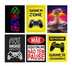 Kit 6 Quadros Video Game Quarto Geek Nerd Gameplay 20x28cm