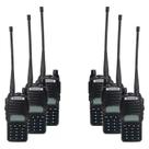 Kit 6 Rádios Comunicador Baofeng 5w Bf Vhf /uhf/ Fm Dual Band Uv-82 Cor Preto