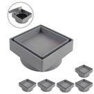Kit 6 Ralo Oculto Invisível Quadrado 10x10cm Plástico Com Tela Para Banheiro - AMZ