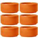 Kit 6 Ramekins de Porcelana 50ml Laranja Canelado Assar e Servir 6x3cm Germer Kit 6 Ramekins de Porcelana 50ml Laranja Canelado Assar e Servir 6x3cm Germer