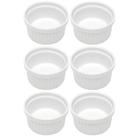 Kit 6 Ramequins Canelado 50ml Porcelana Classic Branco Lyor Servir Petiscos