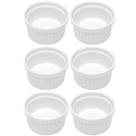 Kit 6 Ramequins Canelado 50ml Porcelana Classic Branco Lyor Servir Petiscos