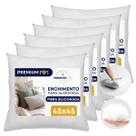Kit 6 Refil Enchimento Para Almofada Antialérgico 45x45cm Fibra Siliconada Decoração Antimofo Silicone Hipoalergênico Extra Macio Premium