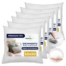 Kit 6 Refil Para Almofada Antialérgico Fibra Siliconada 50x50cm Enchimento Antiácaro Decoração Cama Sala Sofá Super Macio