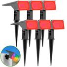 Kit 6 Refletor Ecoforce Solar 6 Led 50x Mais Forte Colorida Verde Branco Quente Azul Vermelho Spot Jardim Chão Parede Luminária