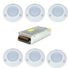 Kit 6 Refletor Hiper LED 16W Frente New + Fonte 10A Brustec Kit 6 Refletor Hiper LED 16W Frente New + Fonte 10A Brustec