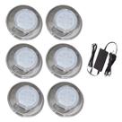 Kit 6 Refletor Hiper Led 9W Azul Inox 316L E Fonte 5A Kit 6 Refletor Hiper Led 9W Azul Inox 316L E Fonte 5A