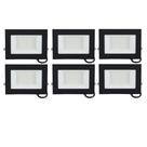 Kit 6 Refletor Led 50W Luz Branca Externa Slim IP65 Gaya