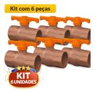 Kit 6 Registro Esfera Soldável 25mm Krona PVC Água Fria