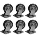 Kit 6 Rodinhas 10cm Plástico BP 4 Pol c Placa Giratória