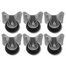 Kit 6 Rodinhas 75mm Plástico BP 3 Polegadas c/ Placa Fixa