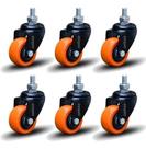 Kit 6 Rodízio Linha Black Parafuso 3/8" 41mm Sem Freio 180kg Laranja - Colson Kit 6 Rodízio Linha Black Parafuso 3/8" 41mm Sem Freio 180kg Laranja - Colson