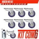 Kit 6 Rodizio Silicone Para Moveis Anti Risco 38mm Rodinhas P/ Móvel