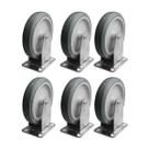 Kit 6 Rodízios 612 BP com Placa Fixa Sem Trava para 85Kg Kit 6 Rodízios 612 BP com Placa Fixa Sem Trava para 85Kg