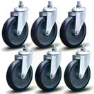 Kit 6 Rodízios Anti Risco Móveis 6" 153mm 510kg Sem Freio - Colson - 2520 Kit 6 Rodízios Anti Risco Móveis 6" 153mm 510kg Sem Freio - Colson - 2520