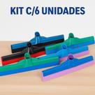 Kit 6 Rodos Limpeza 40cm Borracha Dupla Encaixe 22mm Cores Sortidas