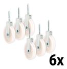Kit 6 Roldana Branca Plástica Com Parafuso 4cm