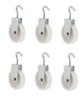 KIT 6 ROLDANA PLASTICA NYLON PARA VARAL 8cm COM GANCHO REFORÇADA