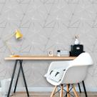 Kit 6 Rolos Papel de Parede Cinza Zara Shimmer Suave