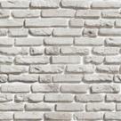 Kit 6 Rolos Papel de Parede Tijolinho Branco Acinzentado 3,00m