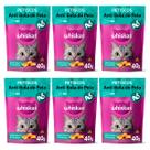 Kit 6 Sachês Petiscos Para Gato Whiskas Anti Bola De Pelo