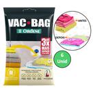 Kit 6 Saco A Vacuo Médio 45x65cm Vac Bag Protetor Ordene