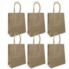 Kit 6 Sacolas Kraft Papel Mini 14,5x12x6cm Lembrancinha Kit 6 Sacolas Kraft Papel Mini 14,5x12x6cm Lembrancinha