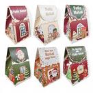 Kit 6 Sacolas Natalina Caixa Natal Estampa Papai Noel Casa