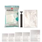 Kit 6 Sacos a Vácuo com Bomba 60x80cm Organizador Roupas Edredom Compressão Espaço Viagem Guarda Roupa