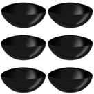 Kit 6 Saladeiras Triangulares Preta Tigelas de Plástico 3,5L Coza Essential Cozinha Saladas