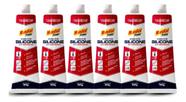 Kit 6 Silicone Alta Temperatura 50g MP Vermelho Mundial Prime Vedação Motor Junta