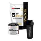 Kit 6 Six Gold 100% 2kg + Creatina Power 300g + Coqueteleira - Bodybuilders