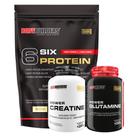 Kit 6 Six Protein 2Kg + Power Creatina 100g + Power Glutamina 100g - Bodybuilders