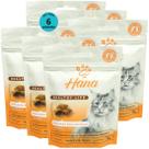 kit 6 Snacks Hana Healthy Life Hairball Control Para Gatos Adultos 60g