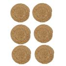 Kit 6 Sousplat Americano Redondo Palha Natural/ Rattan 38cm