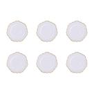 Kit 6 Sousplat Cha Branco Dourado Polipropileno 25Cm Rafimex