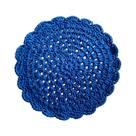 Kit 6 Sousplat Crochê Redondo Barbante Para Mesa De Jantar Azul