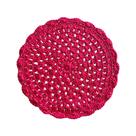 Kit 6 Sousplat Crochê Redondo Barbante Para Mesa De Jantar Pink
