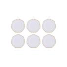 Kit 6 Sousplat Redondo Branco Com Dourado 33Cm Rafimex