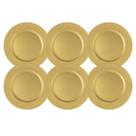 Kit 6 Sousplat Redondo Dourado PP 33Cm Rafimex