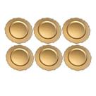 Kit 6 Sousplat Trançado Dourado Redondo 33cm