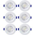 Kit 6 Spot de Led Embutir Slim MR16 Redondo 6W Bivolt