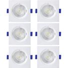 Kit 6 Spot de Led Embutir Slim PAR20 Quadrado 8W Bivolt