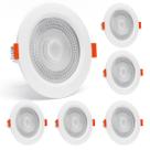 Kit 6 Spot LED 7W 4000K Embutir Luz Neutra Moderna e Econômica