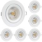 Kit 6 Spot LED Embutir Redondo Bivolt 5W Branco Quente 3000k Iluminação Moderna