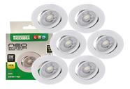 Kit 6 Spot Led Neo Mr16 Embutir Redonda 5w Taschibra 3000k Kit 6 Spot Led Neo Mr16 Embutir Redonda 5w Taschibra 3000k