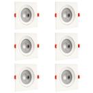 Kit 6 Spot Led Quadrado Branco Frio 6500K 12W Bivolt - Design Moderno e Durável