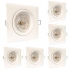 Kit 6 Spot Led Quadrado Direcional 12W Branco Frio 6500k Bivolt - Iluminação Moderna e Econômica