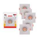 Kit 6 Spots De Embutir 05w Led 3000k Quadrado Kian