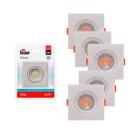 Kit 6 Spots De Embutir 05w Led 6000k Quadrado Kian Kit 6 Spots De Embutir 05w Led 6000k Quadrado Kian